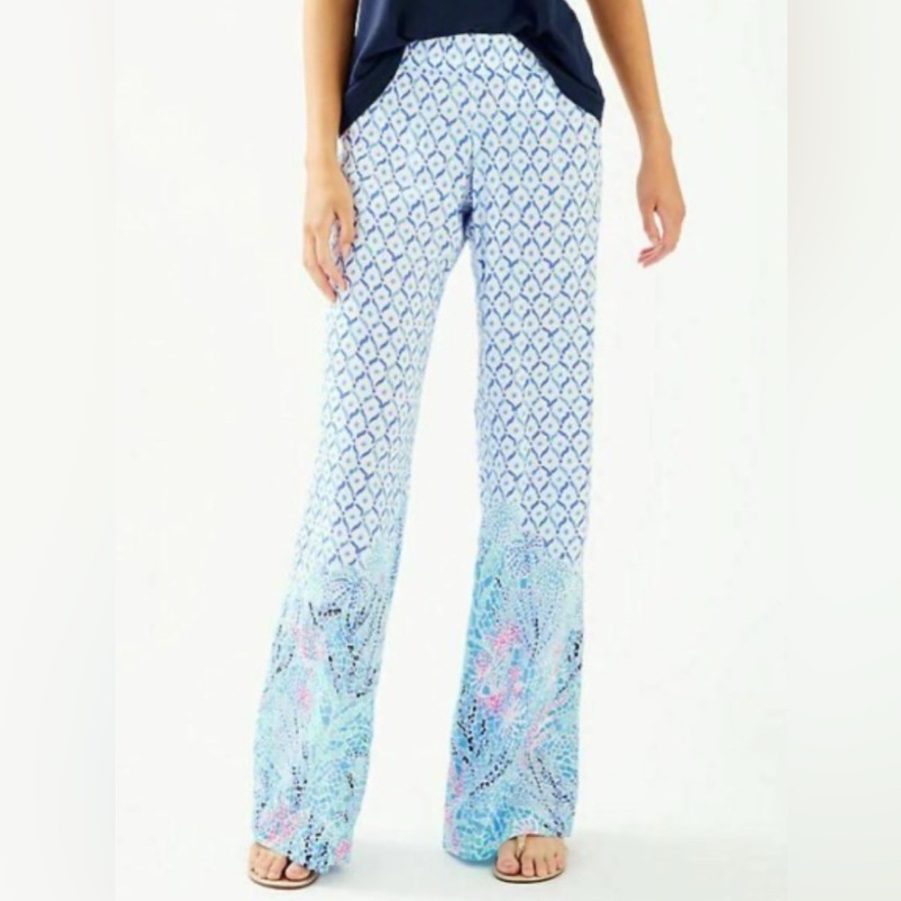 Lilly Pulitzer Bal Harbour Palazzo Pants Sea la vie Small NWOT Wide Leg
